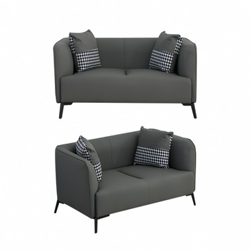 【IDEA】安森立體耐磨飽滿貓抓皮雙人沙發/貓抓皮沙發(120CM小戶必備 租屋首125CM灰色