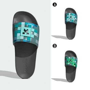 【Adidas 愛迪達】ADILETTE SHOWER MINECRAFT 運動拖鞋 男 A-HQ2584 B-HQ2585