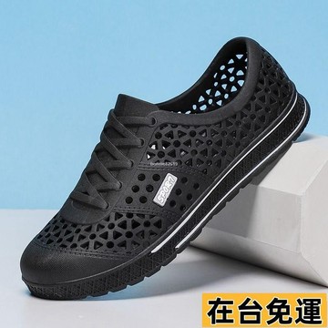 🔥台灣發出🔥 洞洞鞋 男夏季運動型新款外穿防滑拖鞋 厚底沙灘踩屎感包頭涼鞋 男士 包頭洞洞鞋男 涼鞋男 外出拖鞋 W