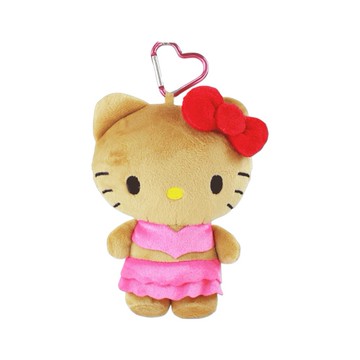 玩偶吊飾 三麗鷗愛心扣黑皮Kitty-比基尼 約10*8*15cm (JN1417)