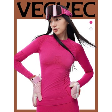 【官方正品】VECVEC滑雪速乾衣 粉色單雙板 女士滑雪速乾衣 針織運動 功能內衣 保暖排汗 壓縮打底衣