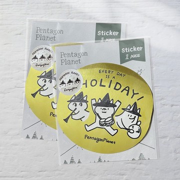 閃亮亮假期 大貼紙 2入  行李箱貼紙 造型貼紙 /五角星球