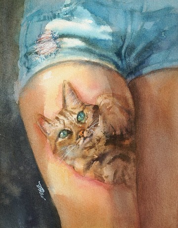 水彩原畫【刺肌的愛 ‧ 虎斑】