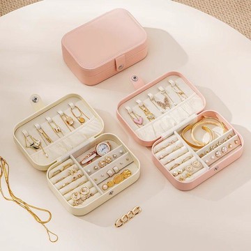 💗小紅書推薦💗便攜首飾收納盒旅行防氧化戒指小巧項鍊精緻首飾盒耳環飾品耳釘盒💗桃園出貨
