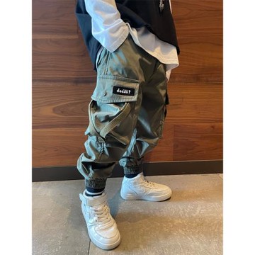 男童春裝工裝褲子春秋新款2025春秋款兒童中大童男孩休閑寬松痞帥