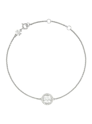 'Miller' Metallic Chain-Link Bracelet With Double T Charm And Crystal Embellishments In Brass Blend Woman