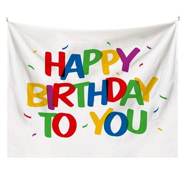 薄款生日掛布 軟  100 x 70cm  韓風彩字 多色