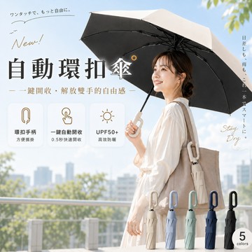 台灣24H出貨【扣環自動傘】抗UV 摺疊傘 折疊傘 折疊雨傘 摺疊雨傘 遮陽傘 防曬傘 自動傘 自動雨傘 晴雨傘