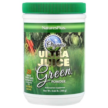 NaturesPlus, 有機超級多汁綠色蔬菜® 粉，0.66 磅（300 克）