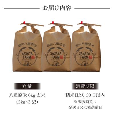 ふるさと納税 東御市 八重原米 玄米 6kg (2kg×3袋)