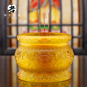琉璃蓮花香爐家用室內香薰爐 供佛燒香爐 佛堂用品供奉插香線香爐
