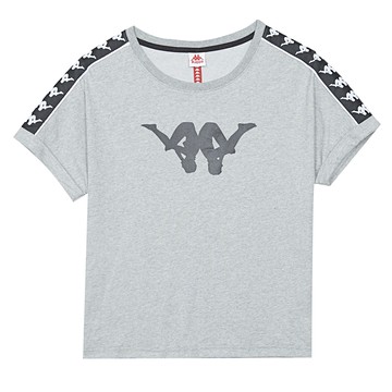 KAPPA義大利 舒適時尚 女短袖針織圓領T恤 灰麻花 32191VWWPP