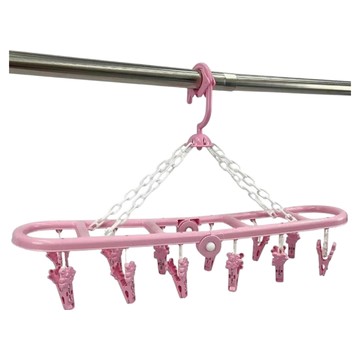 百貨King 巧巧摺疊曬衣夾 12夾 - 灰/粉色 2組入  粉紅色  1個