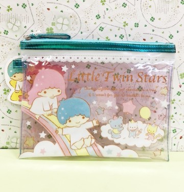 【震撼精品百貨】Little Twin Stars KiKi&LaLa 雙子星小天使~雙子星扁平包-透明#43238