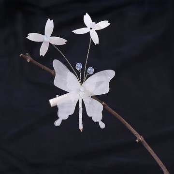 ANGEL 蝴蝶仙子清新鴨嘴側邊髮夾(銀色單入)