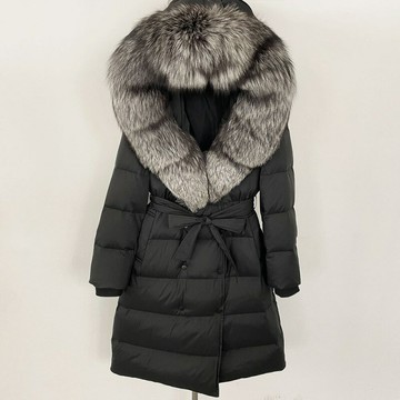 【巴黎精品】現貨+預購 頂級真狐狸毛領真羽絨外套白鴨絨外套羽絨衣秋冬大碼休閒女裝-長款女外套6色a1ld16