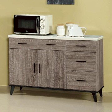 文創集 歐曼卡4尺二門五抽低餐櫃-121x43x80.9cm免組