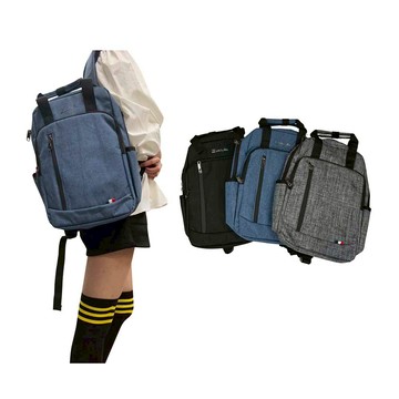 ~雪黛屋~Valenli 後背包中小容量可A4資料夾主袋+外袋共四層防水尼龍布VW1079