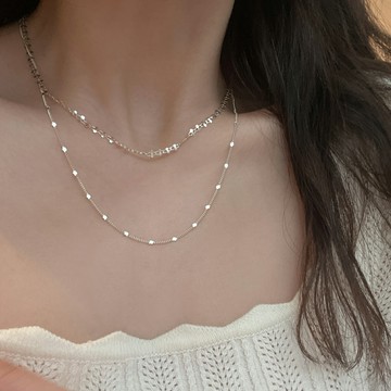 4.24小寶S925銀星星雙層毛衣鏈鏈女輕奢小眾設計高級鎖骨鏈冷淡風