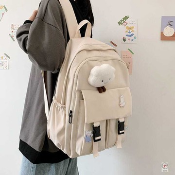 👜爆款書包👜 書包女韓版原宿ulzzang高中大學生ins風簡約森系大容量雙肩包揹包書包 雙肩包 包包
