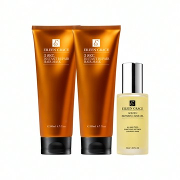 【joylee團購】金緻防斷修復香水護髮油50ML*1+瞬間修復護髮膜200ML*2