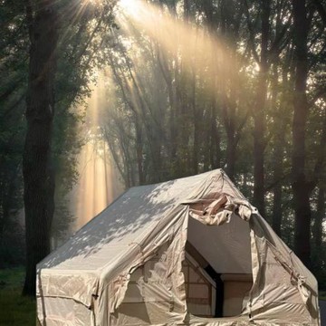 充氣帳篷6.3平米戶外露營過夜防雨厚大房間野外小屋折疊便攜透氣