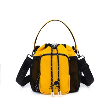 【KANGOL】撞色水桶包 中黃-6255170762