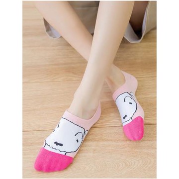 船襪女春夏季薄款硅膠防滑不掉跟日系卡通蠟筆小新淺口全棉隱形襪