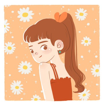 人像似顏繪插畫設計 | 有背景 | 可當大頭貼 | 純電子檔