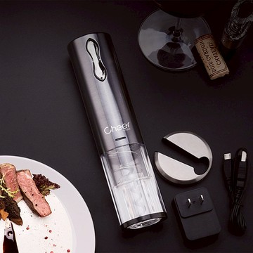 【免運特惠】電動紅酒開瓶器家用充電式節日禮盒套裝/cheer