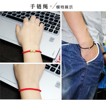 金手穿3D硬金珠手串小孔珠男女黑