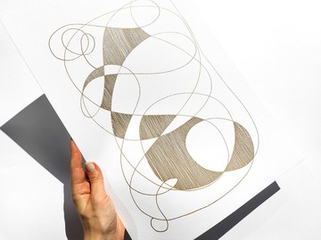 原創線描藝術品銅幾何抽象簡約牆藝術