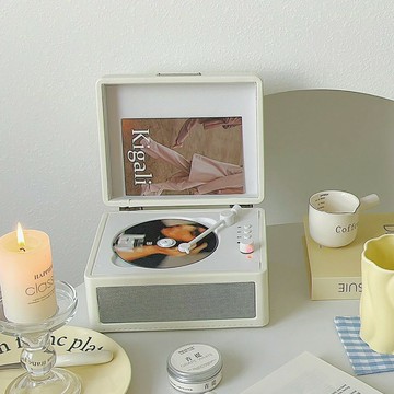 跨境新品CD機高音質藍牙音響播放器復古留聲機一體播放器禮品渠道【Snowbelle優選】