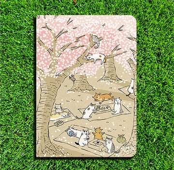 3貓小舖貓咪筆記本-賞櫻貓(插畫家:貓小姐)