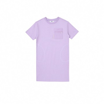 【Athleisure 推薦】FILA KIDS 女童戶外山系口袋洋裝-薰衣草紫 5DRY-8440-PL