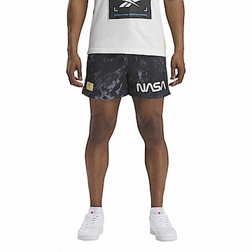 Reebok X Nasa Short [100207591] 男 短褲 太空 透氣 運動 黑灰