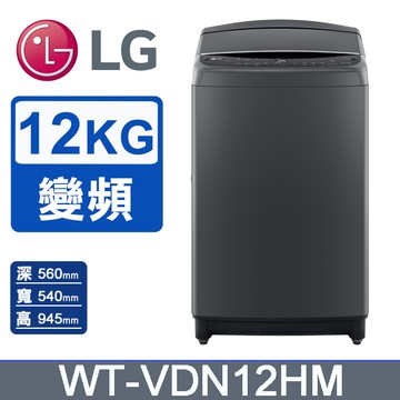 LG樂金 12公斤AI DD™ 直驅變頻洗衣機(曜石黑)WT-VDN12HM
