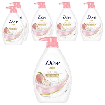 Dove 多芬 桃悅水透沐浴乳 白桃 + 白茶  900g  6瓶