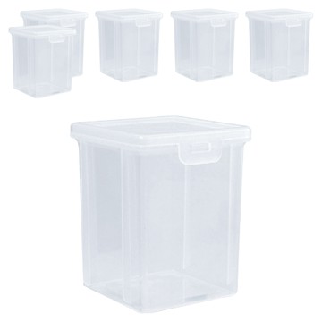 小麥購物 中高儲物盒 G075 49g  透明色  6個