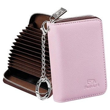 女小巧信用卡鑰匙鏈錢包(粉色)