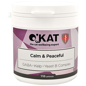O'KAT 美喵人生 貓咪每日好心情 GABA+褐藻+酵母B群 110顆 保健品  壓力緩解/安撫情緒/注意力集中  1罐