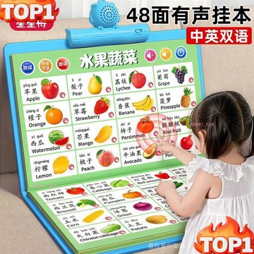 台湾爆款寶寶有聲早敎掛圖嬰幼兒啟懞認知兒童點讀髮聲掛本看圖識物識字書