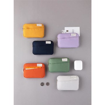 韓國livework簡約商務純色防水尼龍零錢名片卡包耳機盒收納小包
