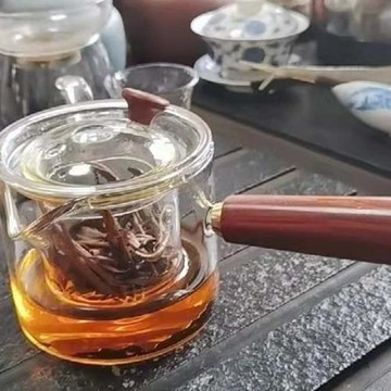 加厚玻璃煮茶壺電陶爐耐高溫泡茶壺木把單壺側把壺功夫茶