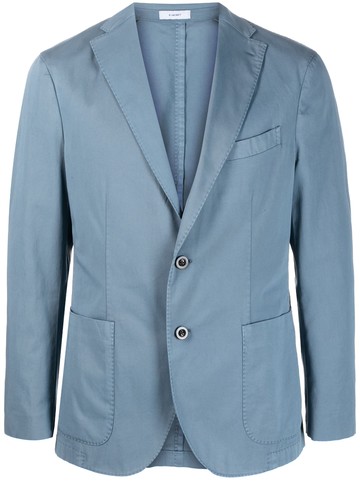Boglioli - single-breasted cotton blazer - men - Cupro/Cotton/Spandex/Elastane - 46 - Blue