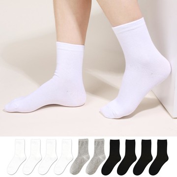 Doobalro 女性優質素色中筒襪 10雙組  白色 + 灰色 + 黑色  220-250mm