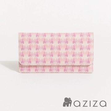 aziza DOPAMINE釦式8卡長夾 果凍粉