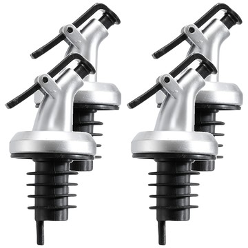 ABS樹脂廚用防漏控油按壓油嘴 替換簡單易清洗  4個  銀色