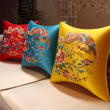 新中式抱枕紅木沙發靠墊中國風客廳家具刺繡靠枕床頭軟包大靠背套