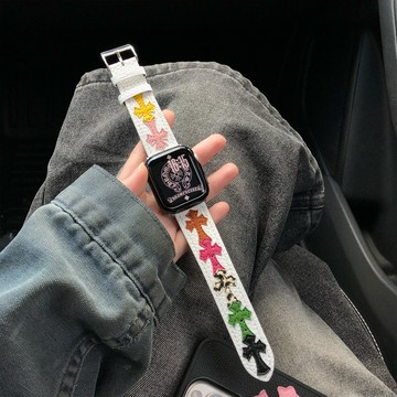 荔枝紋克羅辛皮質十字架錶帶 適用Apple watch11錶帶 iwatch錶帶 全系列通用錶帶 當季錶帶